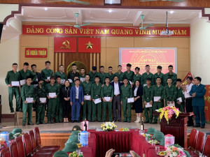Xã Nghĩa Thuận tổ chức gặp mặt công dân lên đường nhập ngũ và đón quân nhân hoàn thành nghĩa vụ trở về địa phương năm 2023